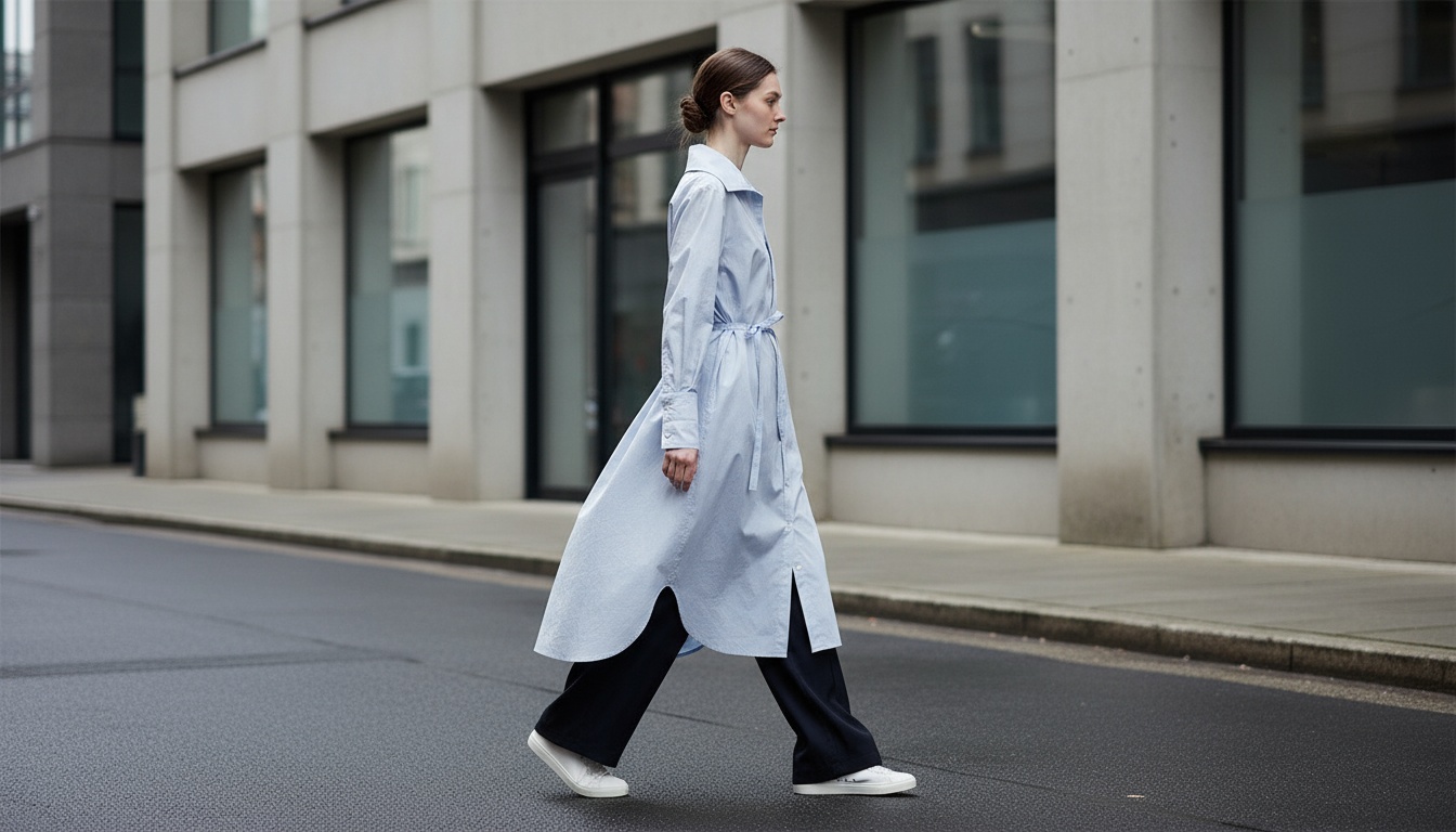 피마 셔츠 드레스 _ 스카이블루 - View 2